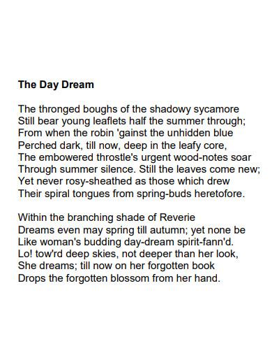 spring sonnet poem example