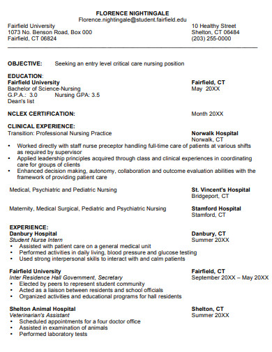 staff nursing resume
