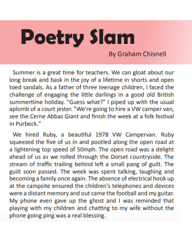 Slam Poetry - 30+ Examples, Format, How to Write, PDF