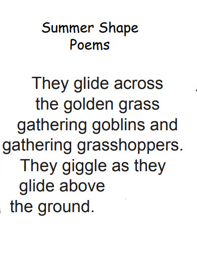 summer shape poem of alliteration example