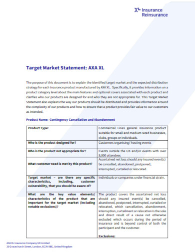 target market statement example