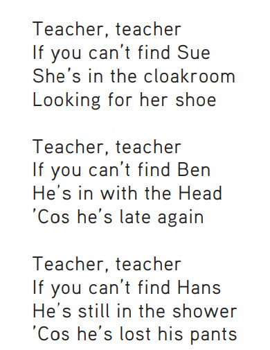 Teacher Rhyme Example