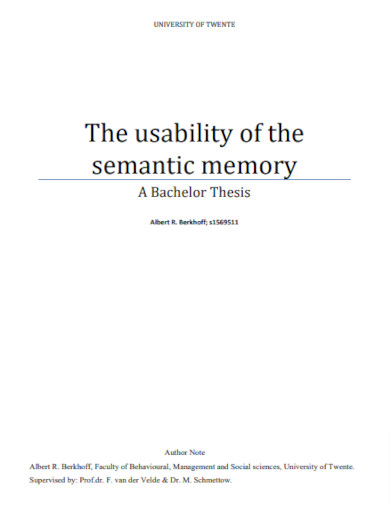 the usability of the semantic memory example