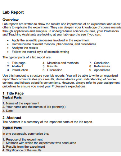 30+ Lab Report Examples in MS Word | Pages | Google Docs | PDF | Examples