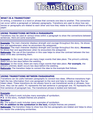 university transition sentences