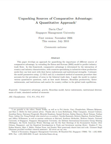 unpacking sources of comparative advantage example