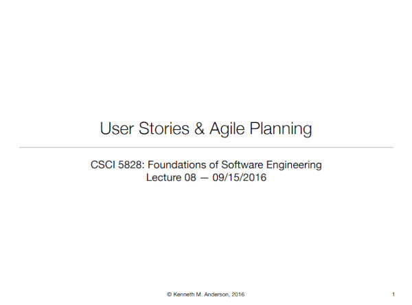 user stories and agile planning