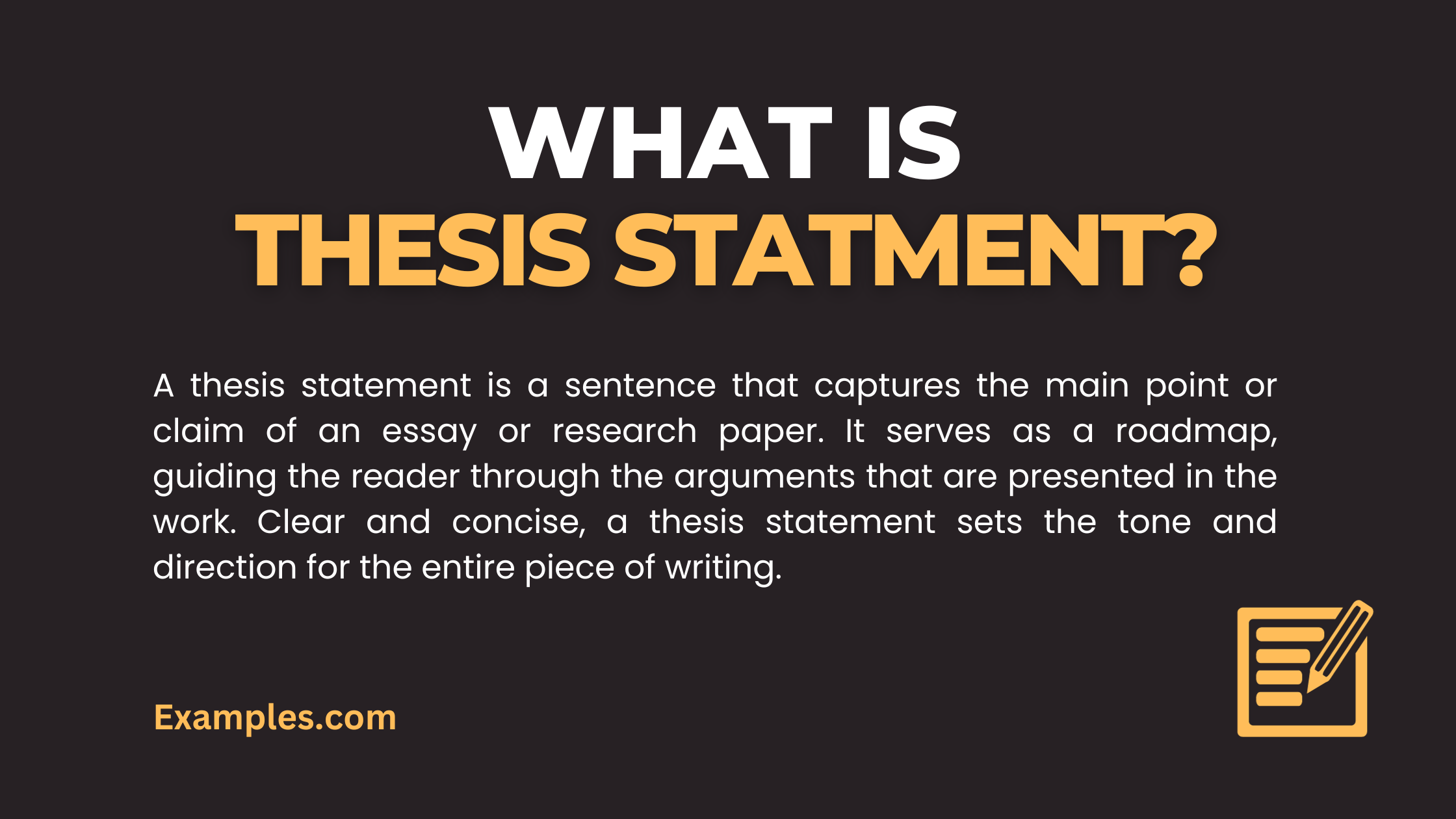 simple definition of thesis