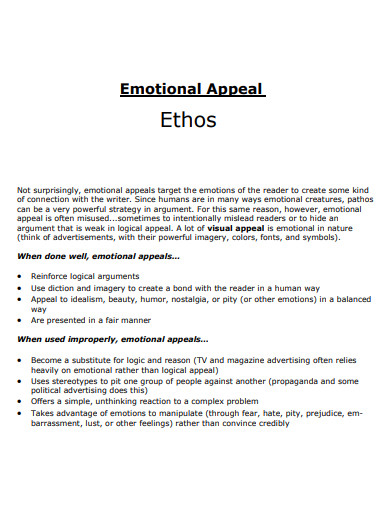 ethos emotional appeal 