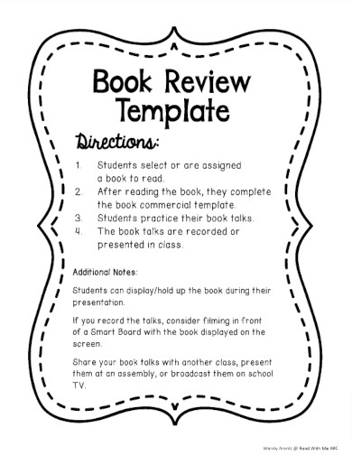 book review example for kids example
