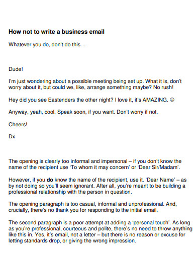 Business Email Introduction Example