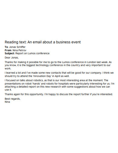business event email example