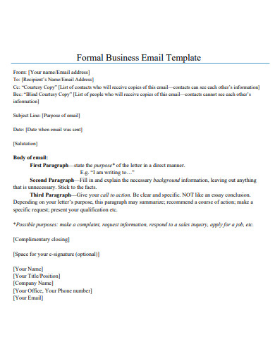 formal business email example