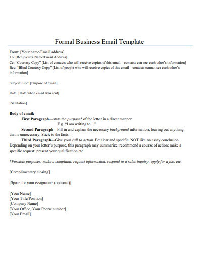 Formal Business Email Example