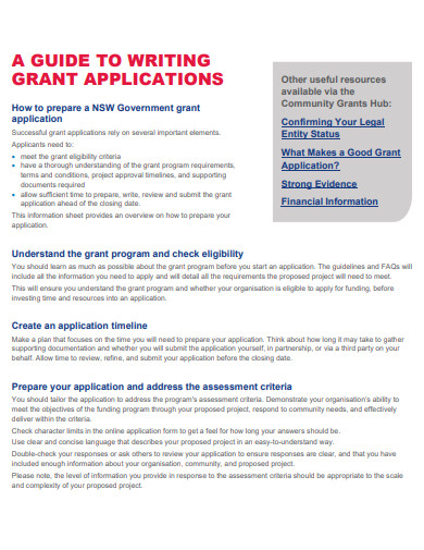grant writing application example