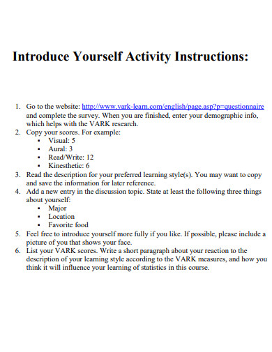 introduce instructions example