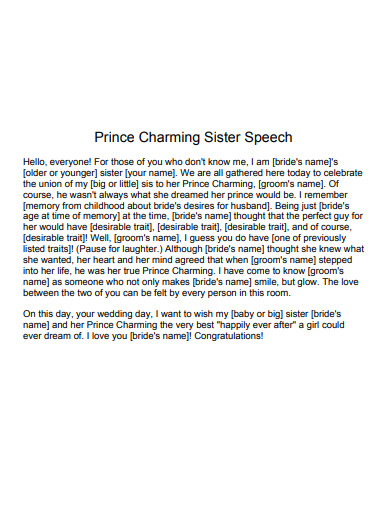 bridesmaid speech examples