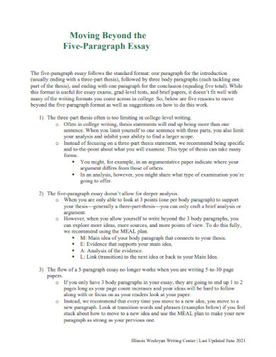 moving beyond the five paragraph essay
