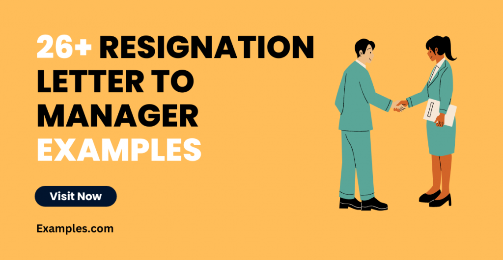 Resignation Letter examples to Manager