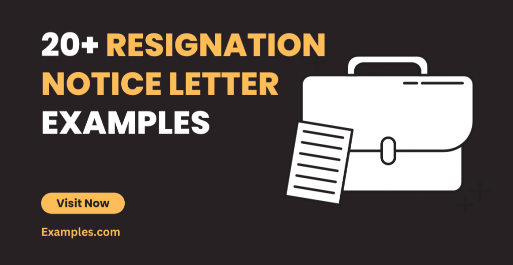 Resignation Notice Letter Examples