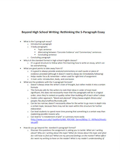 rethinking the 5 paragraph essay example