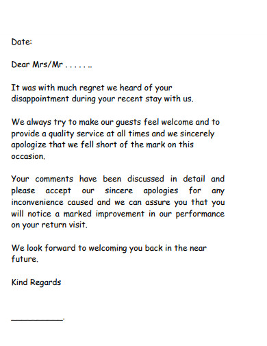 sorry sincere apologies letter example 