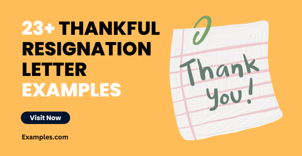 Thankful Resignation Letter Examples