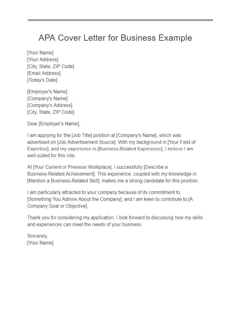 essay cover letter apa