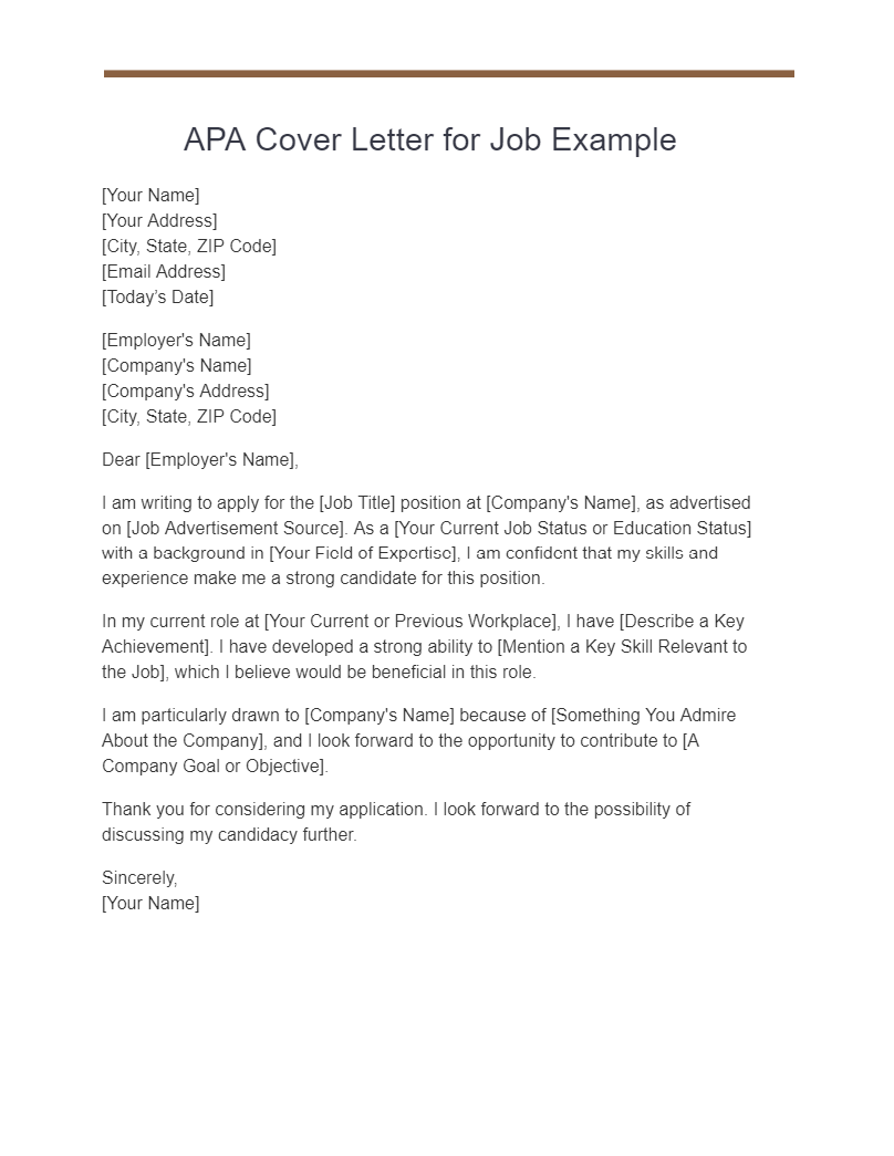 cover letter apa 7th edition