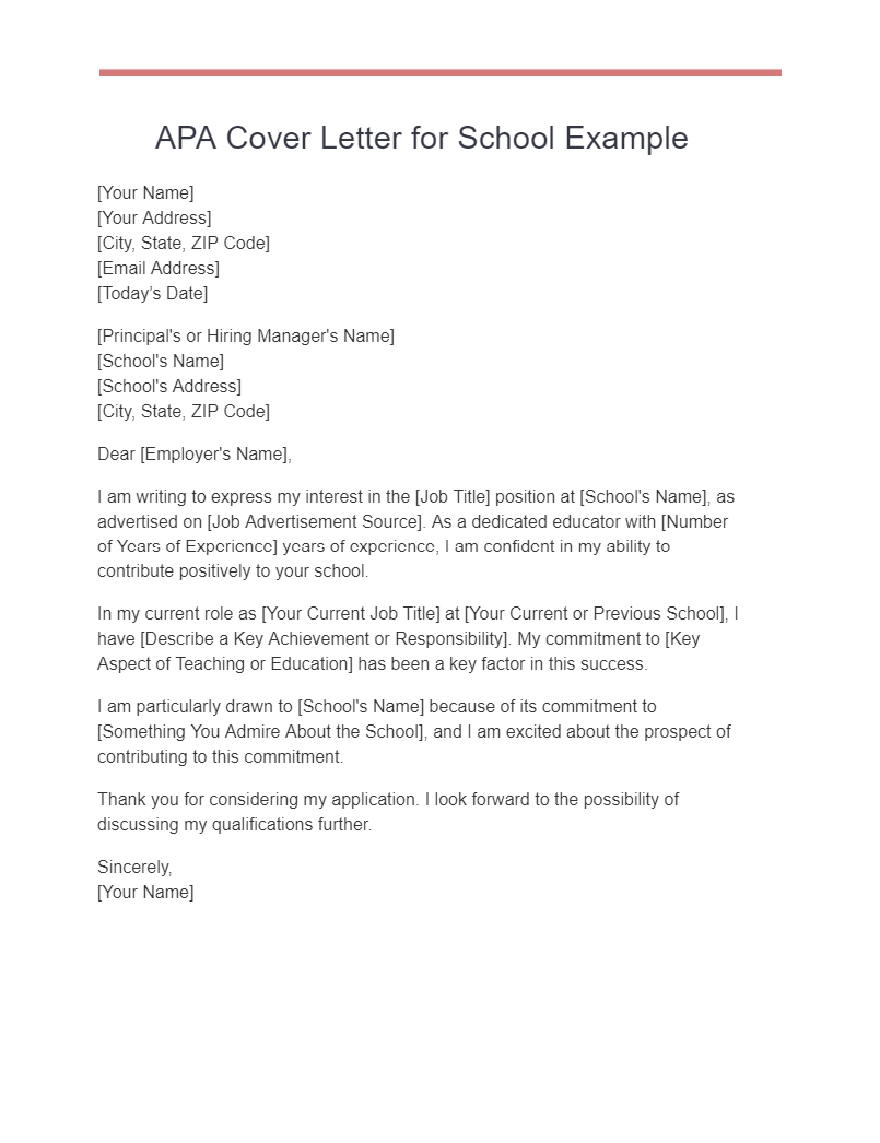 10+ Apa Cover Letter Examples, How to Create, Tips Examples