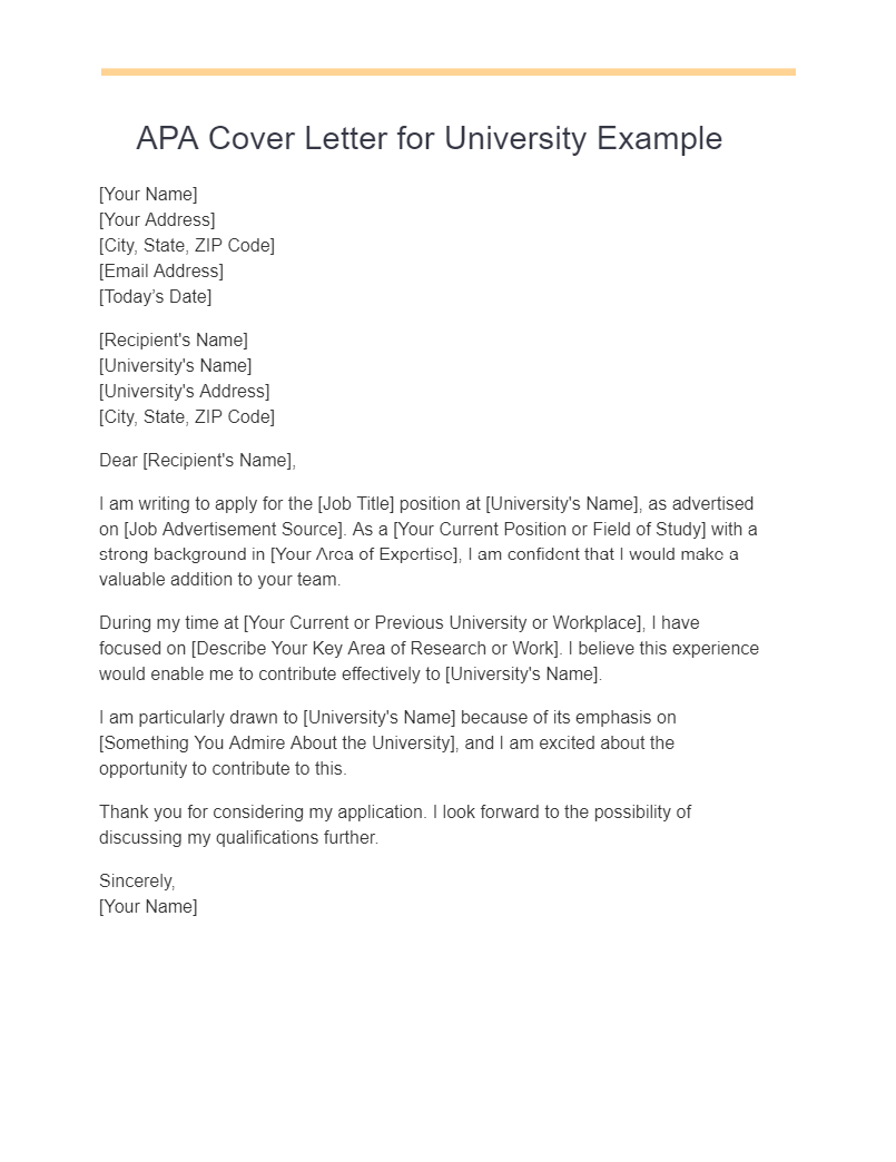 apa cover letter page