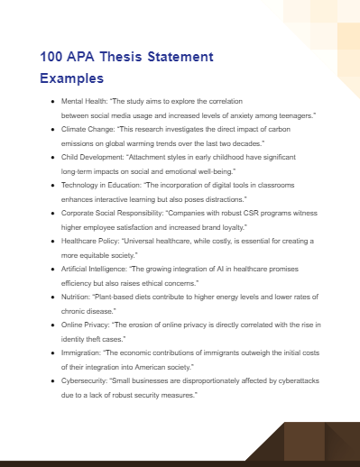 apa thesis statement example