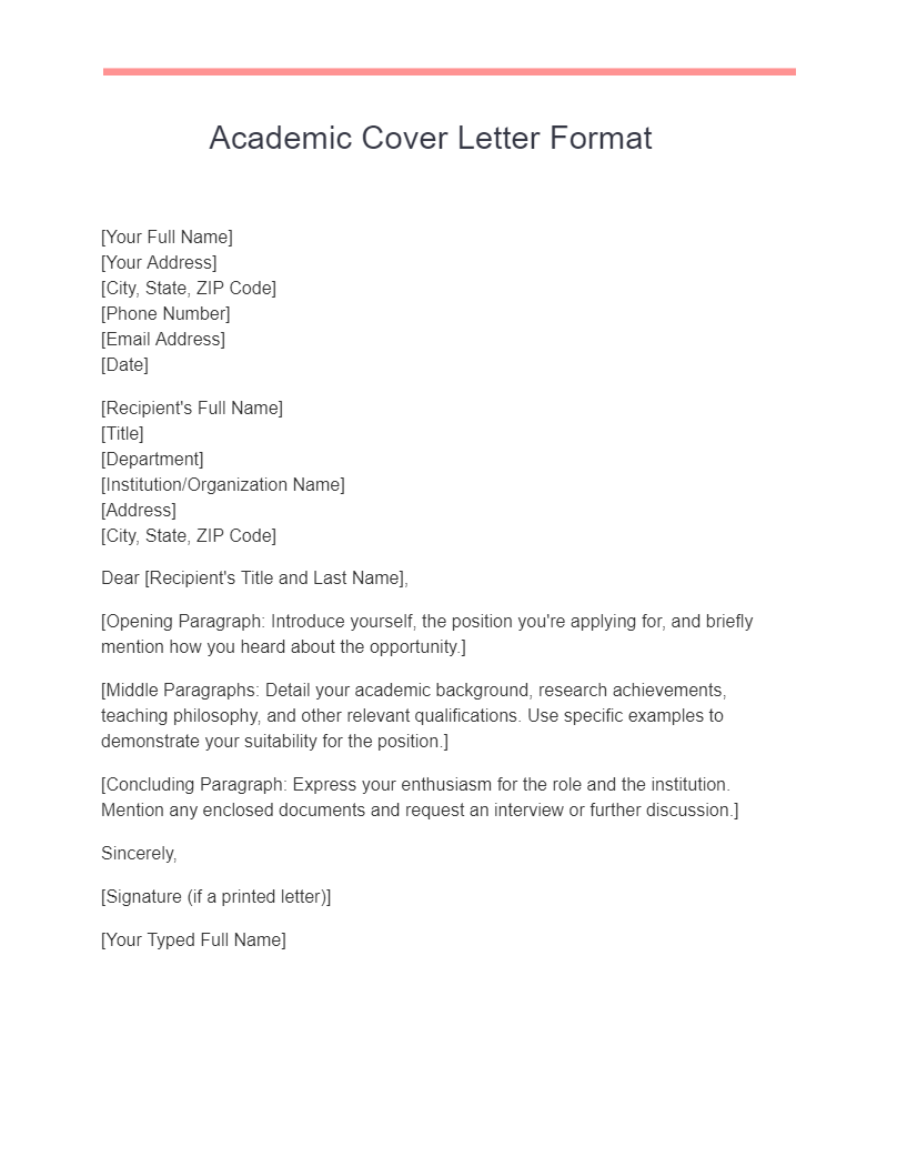 how to end an academic cover letter