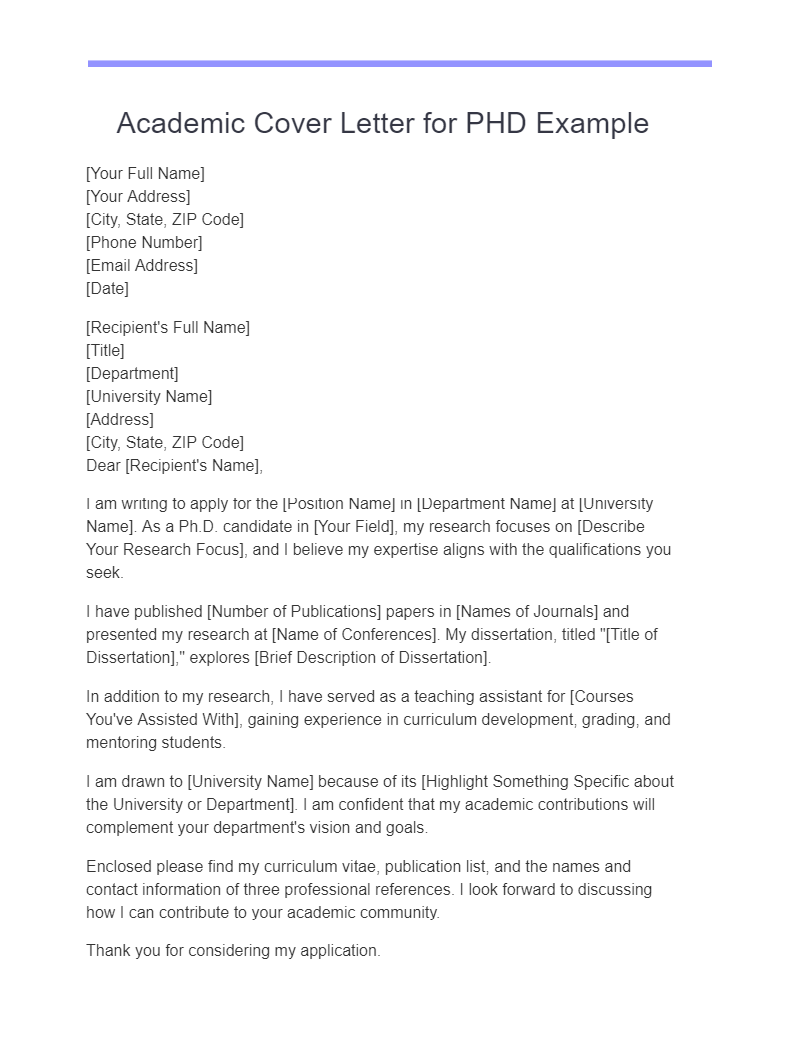 good phd cover letter