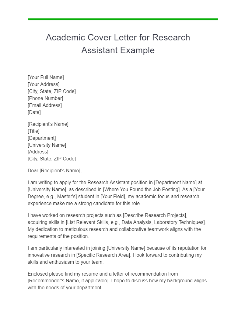 academic specialist cover letter