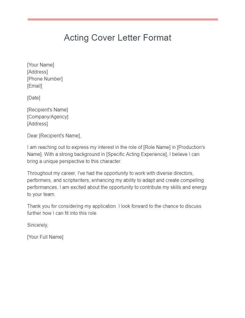 actor cover letter example