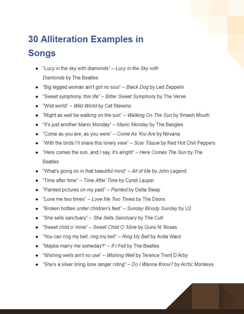 Alliteration In Songs 50 Examples How To Write Tips   Alliteration Examples In Song 