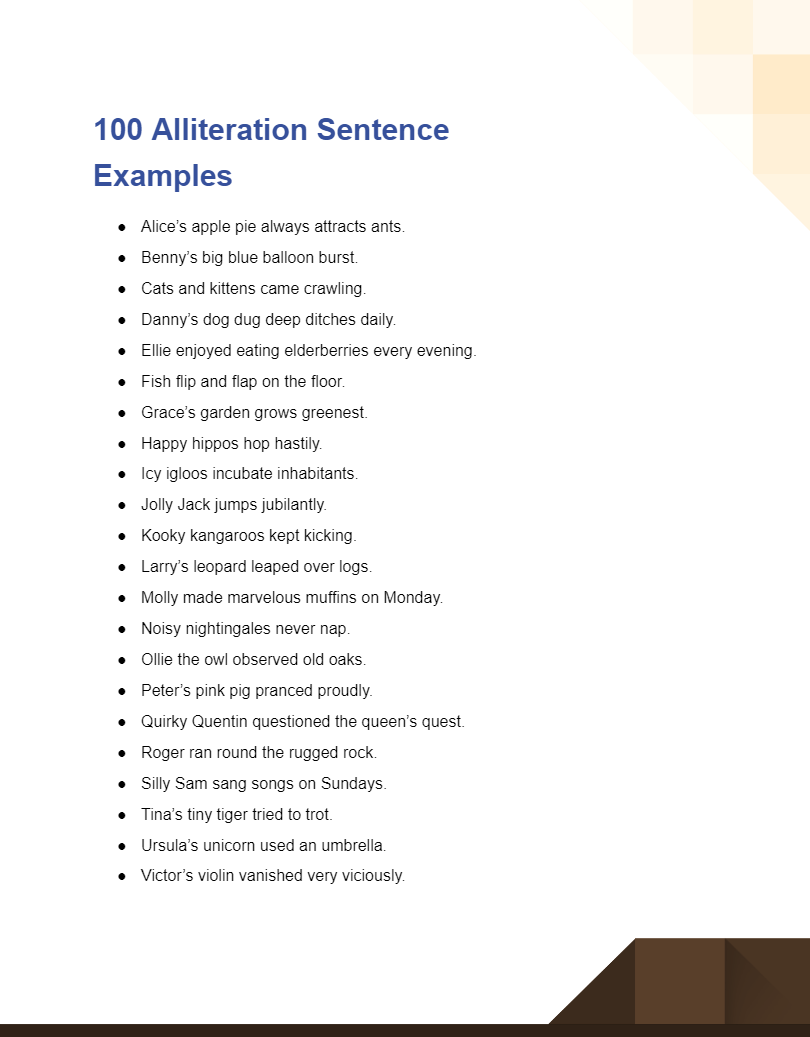 300 Alliteration Sentence Examples