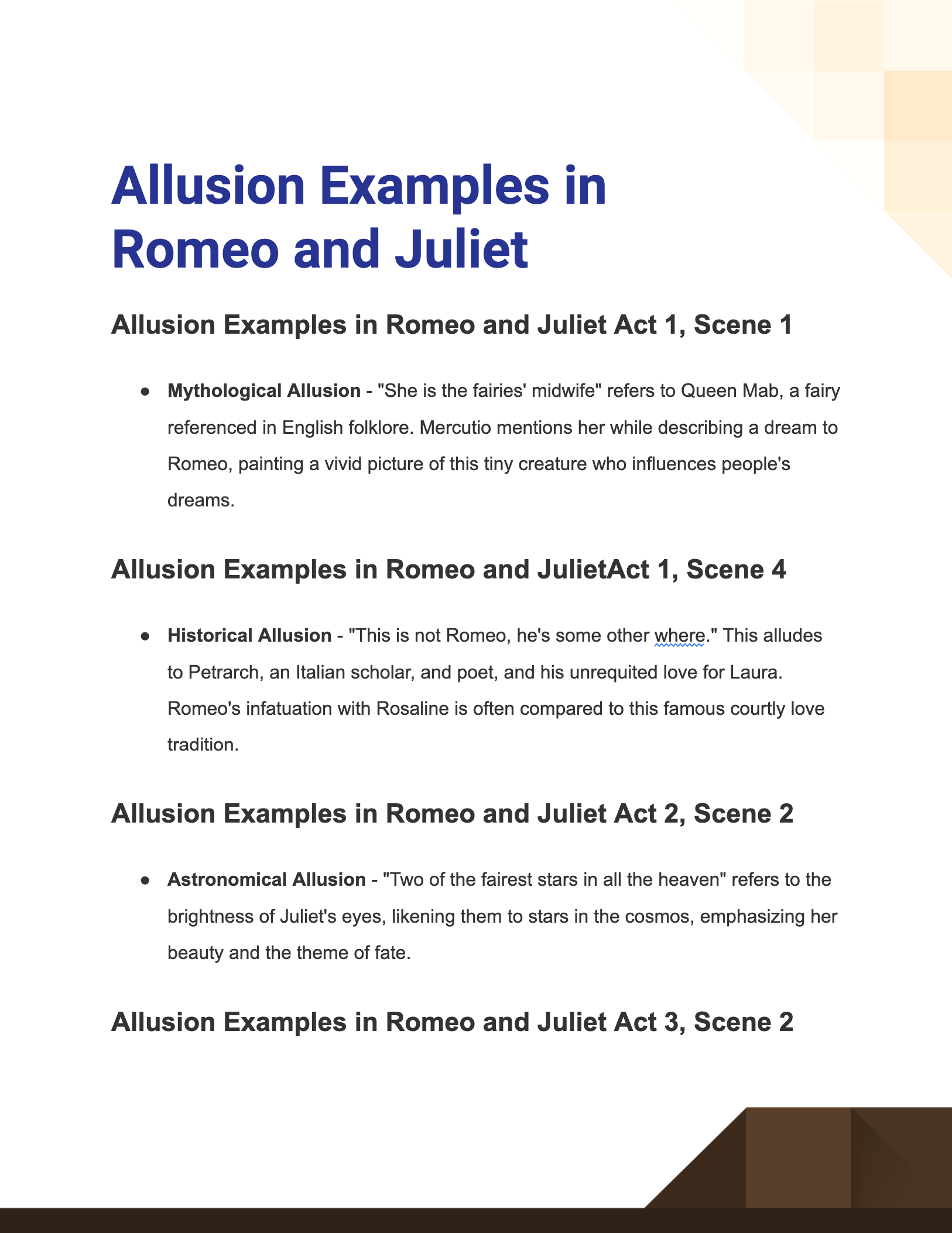 allusion examples in romeo and juliet1