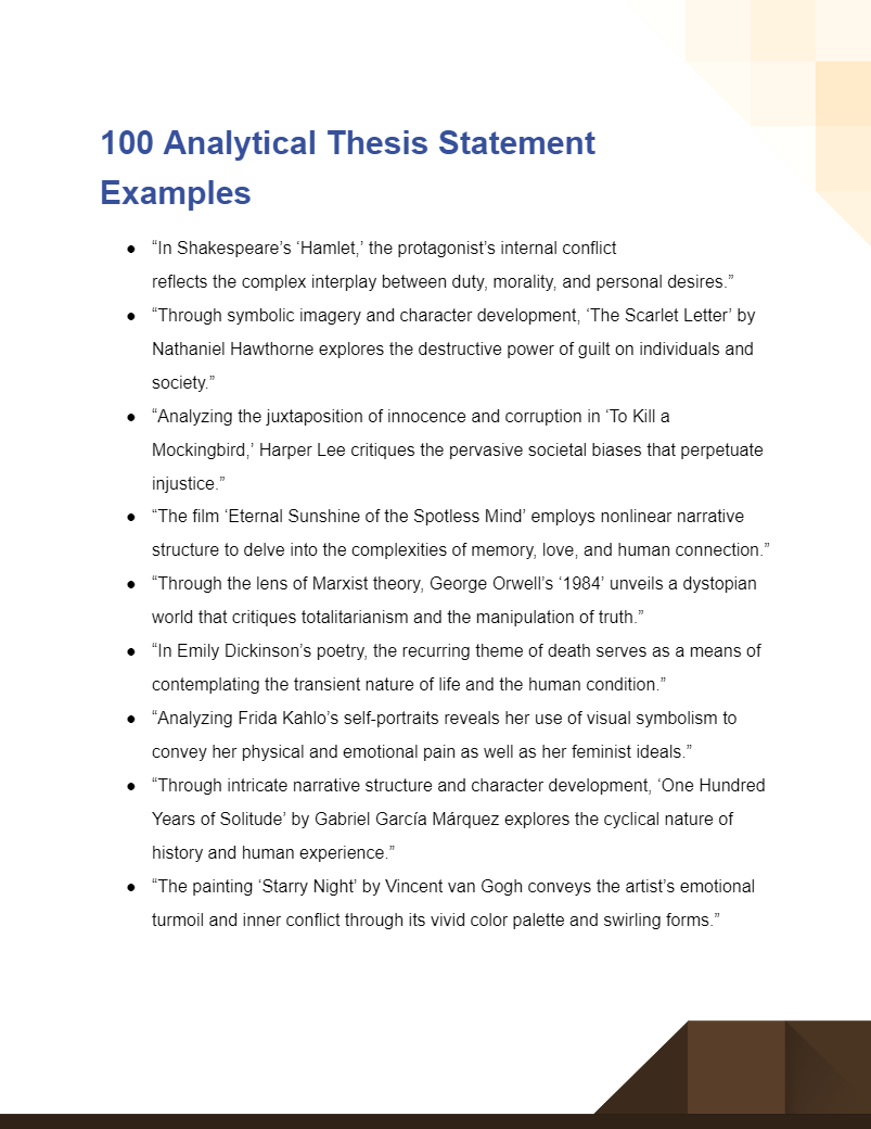 statement of analysis thesis