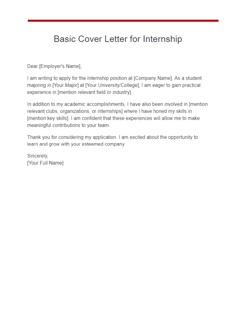 17 Basic Cover Letter Examples How To Use Guide Examples 5854