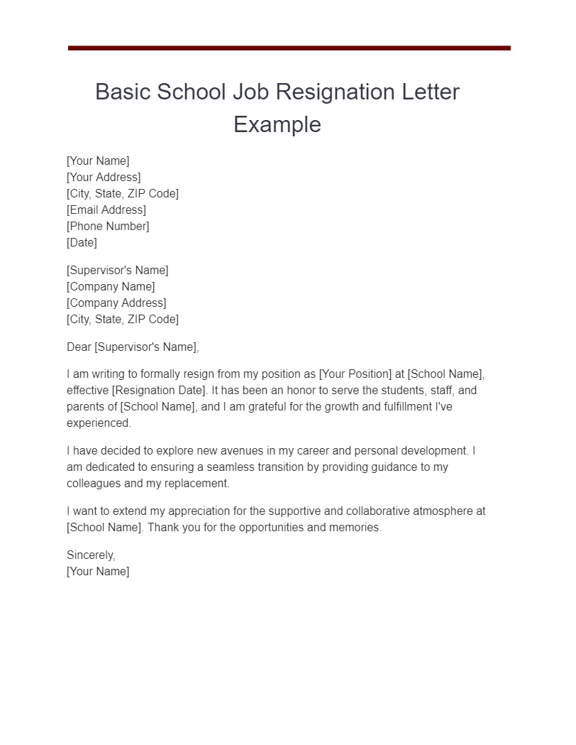 19+ Basic Resignation Letter Examples, How to Write, Tips | Examples