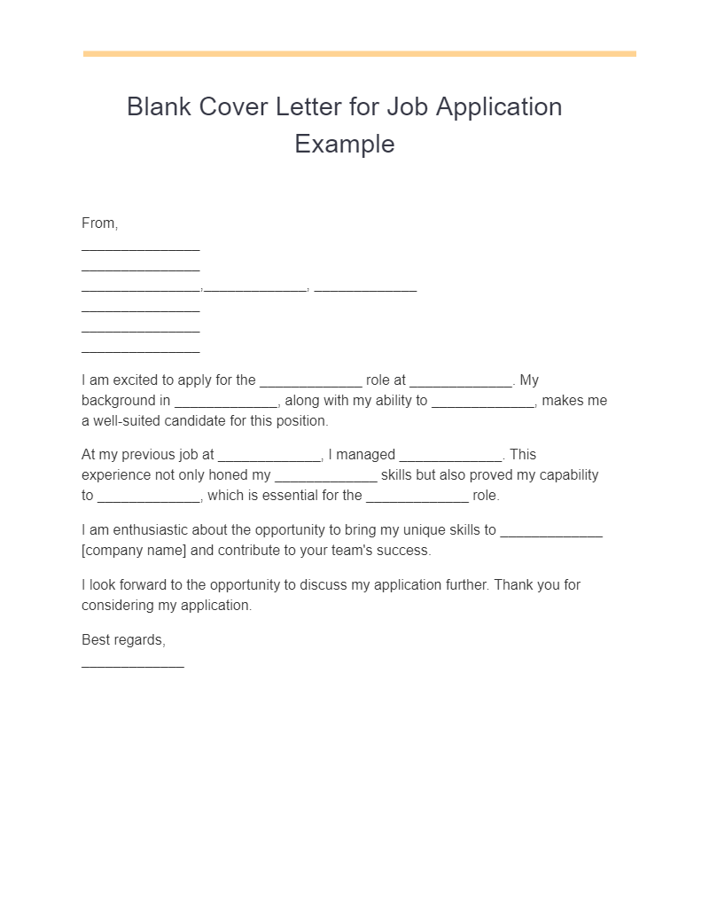 10+ Blank Cover Letter Examples, Copy & Paste, How to Use | Examples