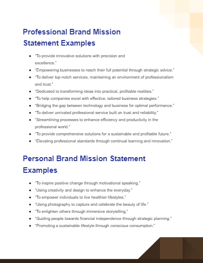 brand mission statement examples