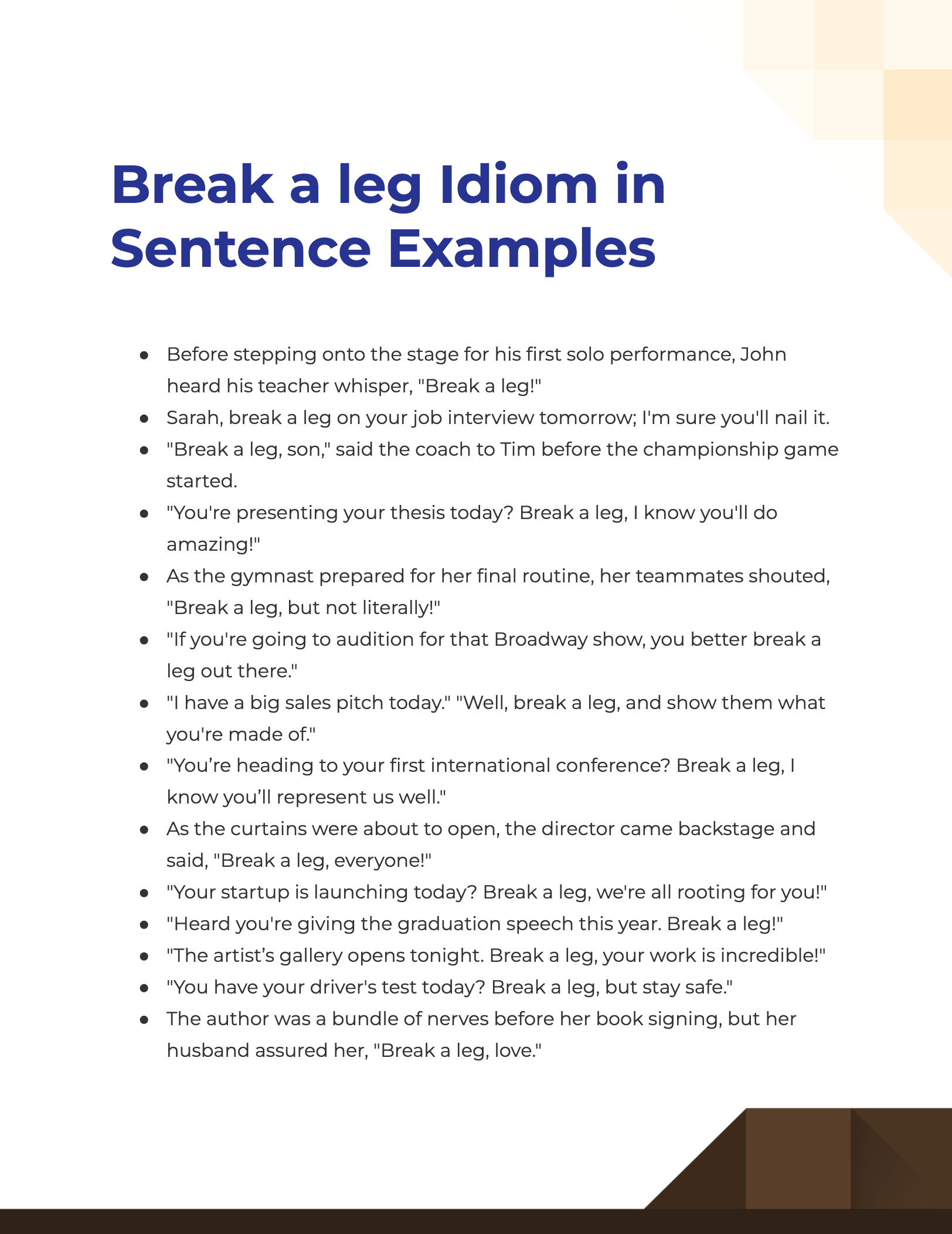 break a leg idiom
