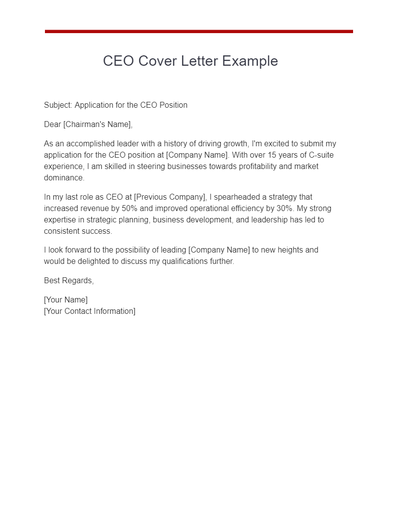 ceo cover letter example