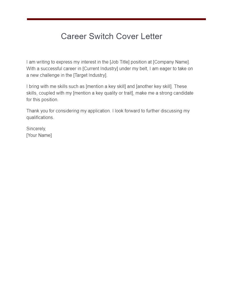 career switch cover letter