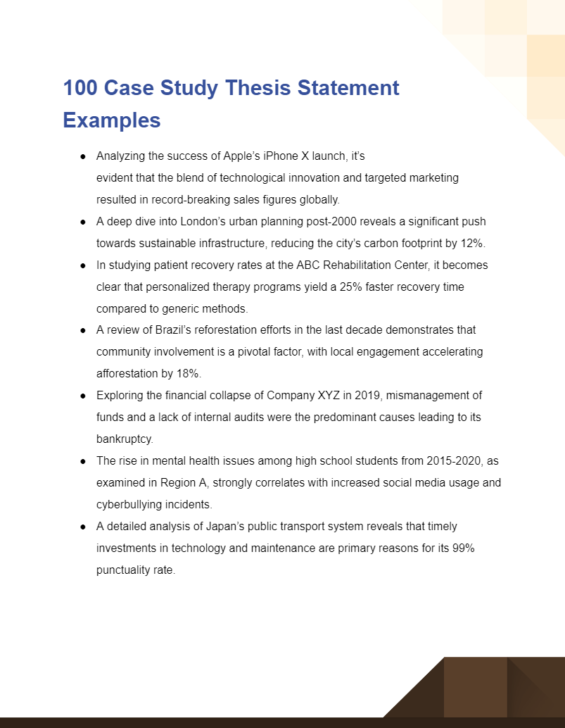 how to make thesis statement in case study