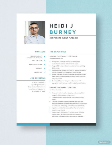 Corporate Event Planner Resume Template
