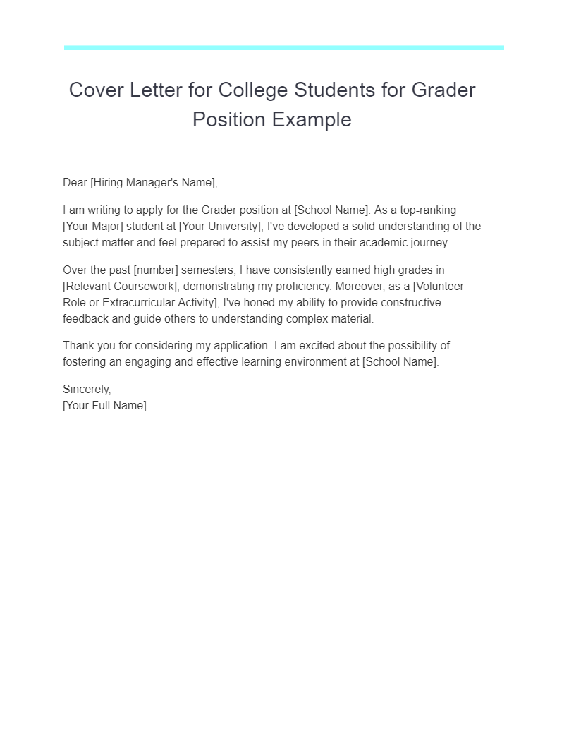 sample cover letter for college essay